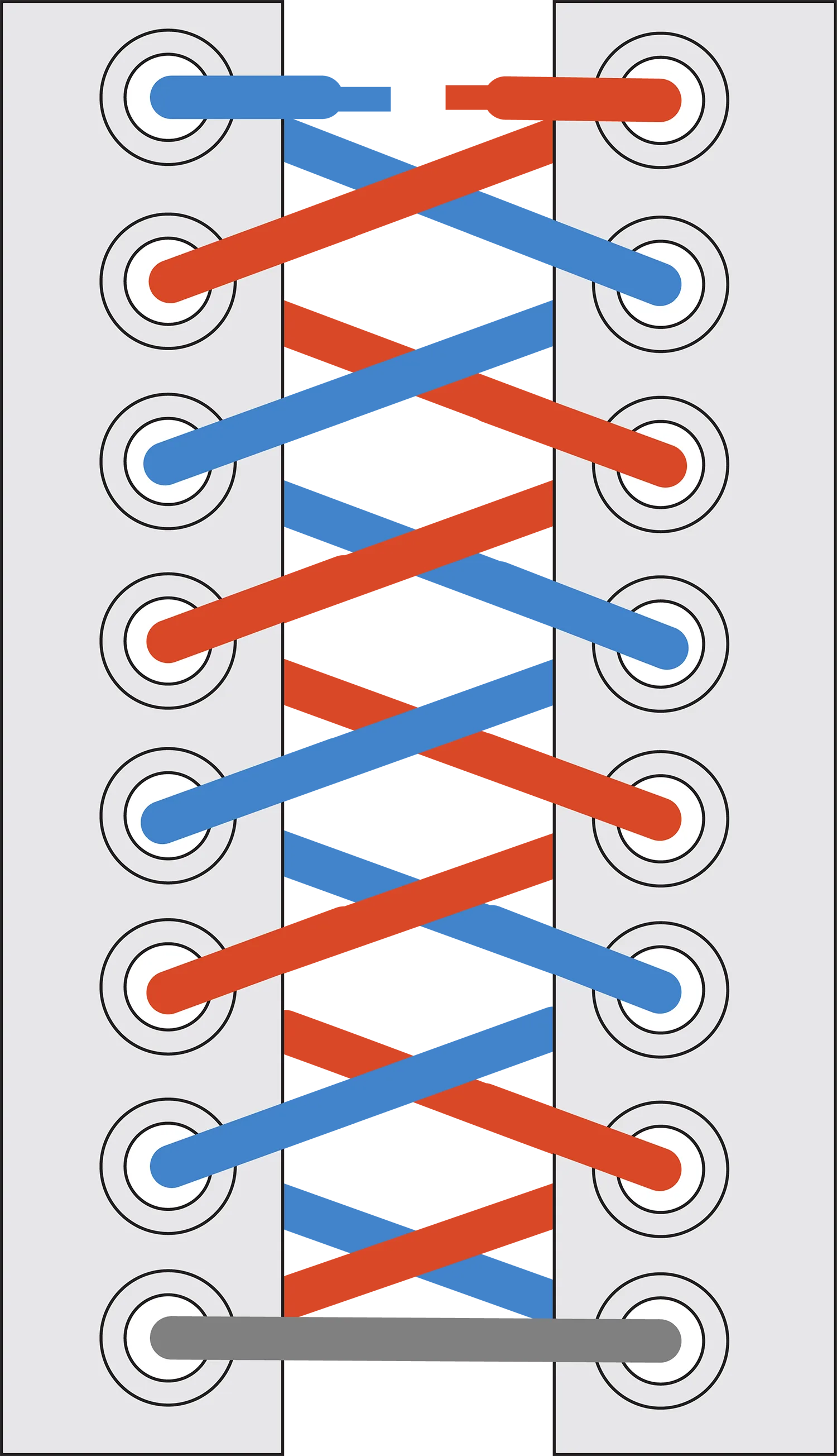 criss-cross lacing