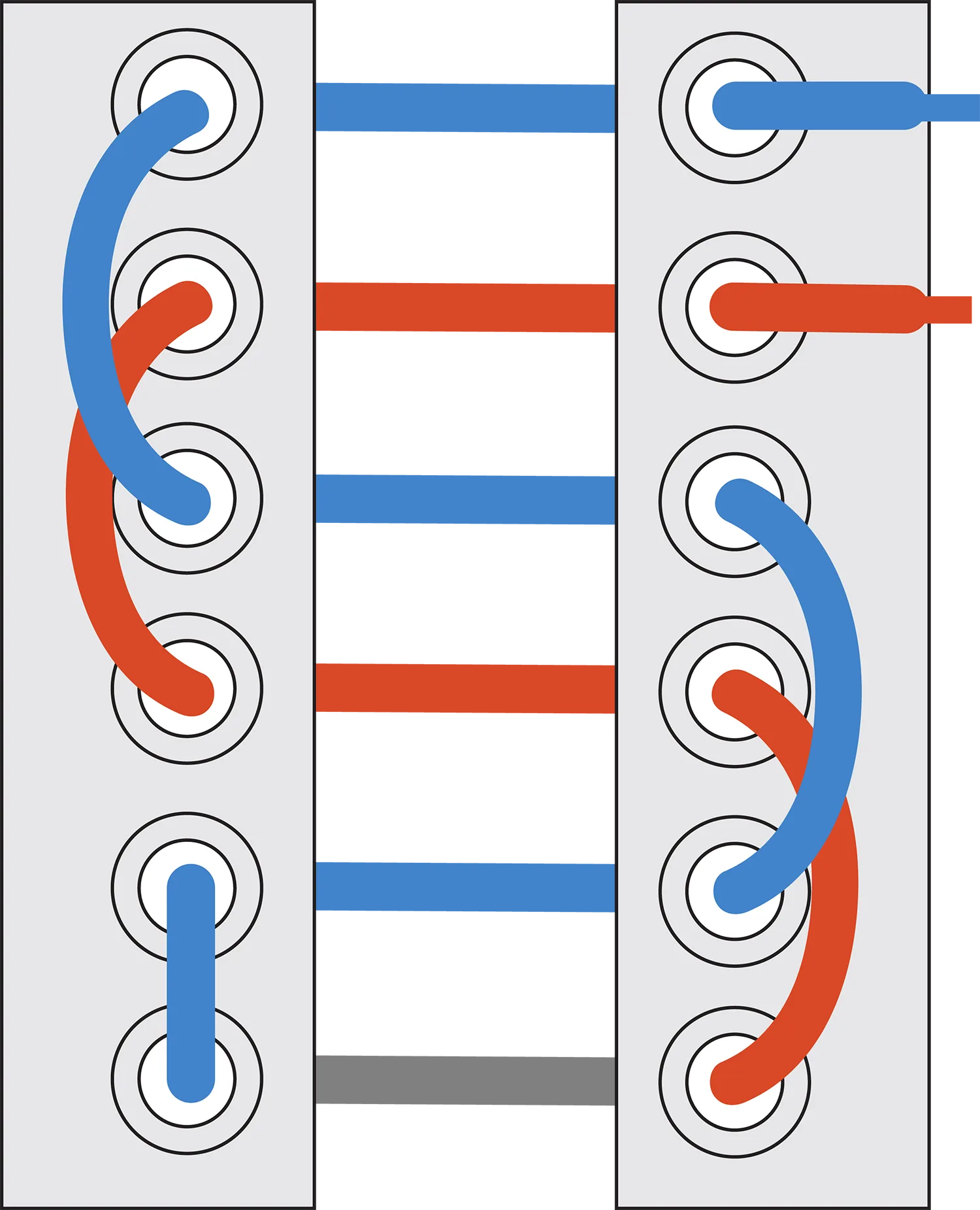 inside out version of straight bar lacing